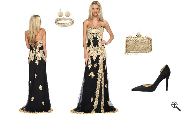 Goldenes Kleid Lang